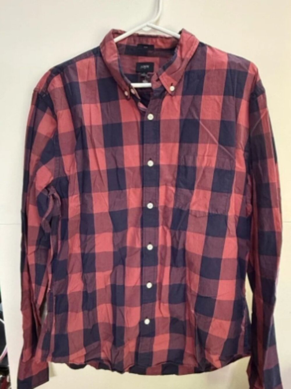 J. Crew Pink and Blue Casual Button Down Shirt